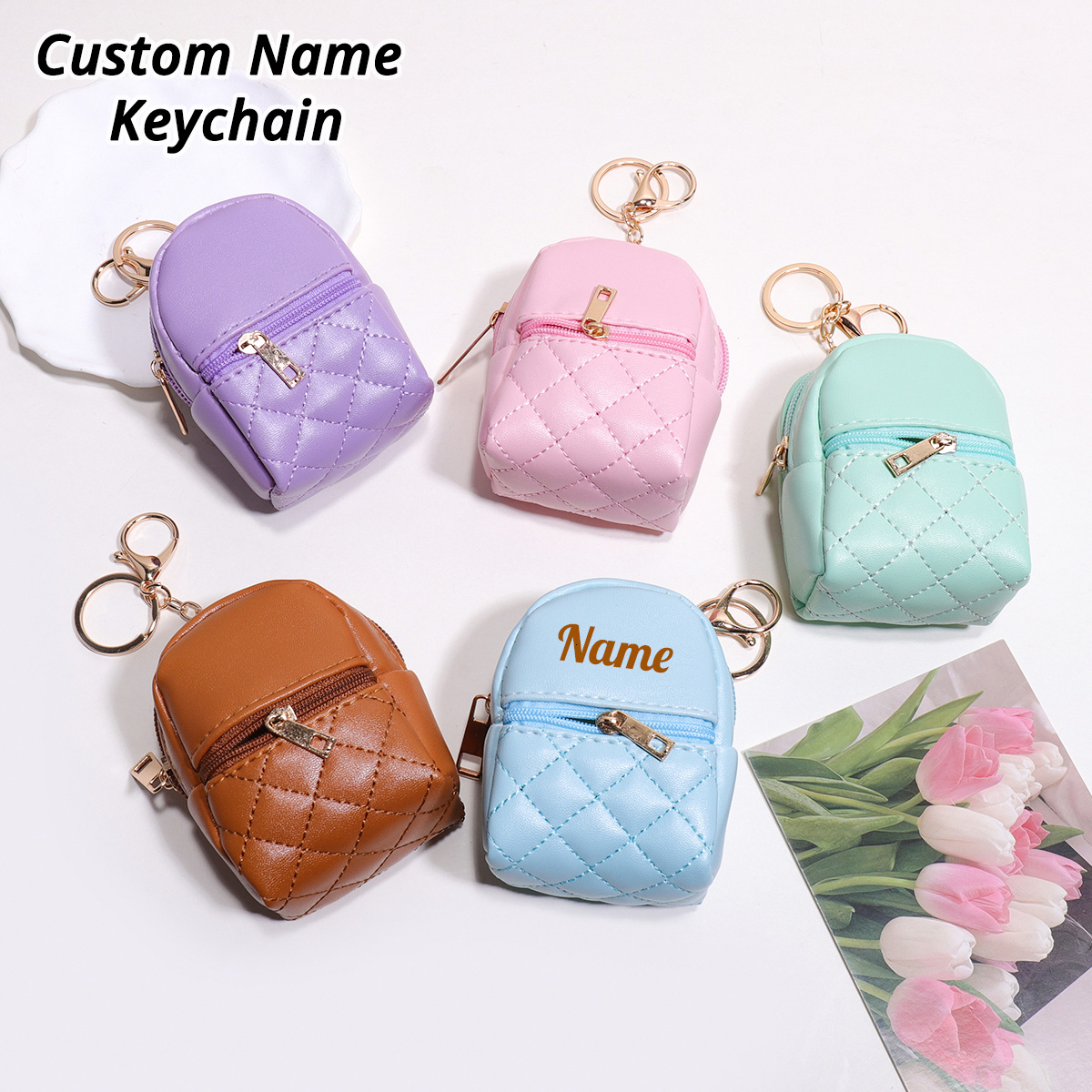 Industrial Handheld Laser - Mini porte-clés personnalisé avec nom, porte-monnaie,