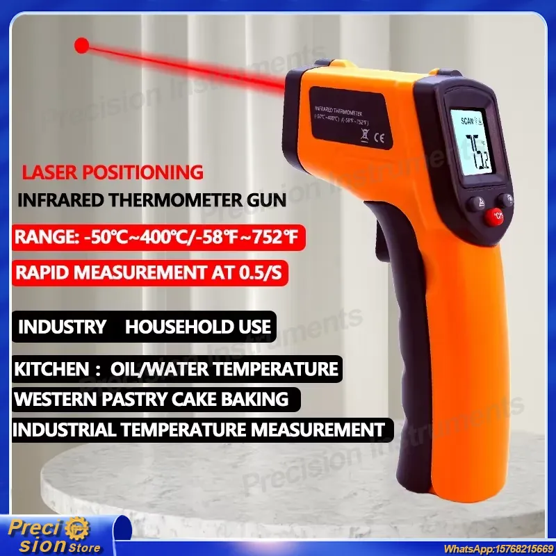 Industrial Handheld Laser - Thermomètre infrarouge sans contact, thermomètre laser,